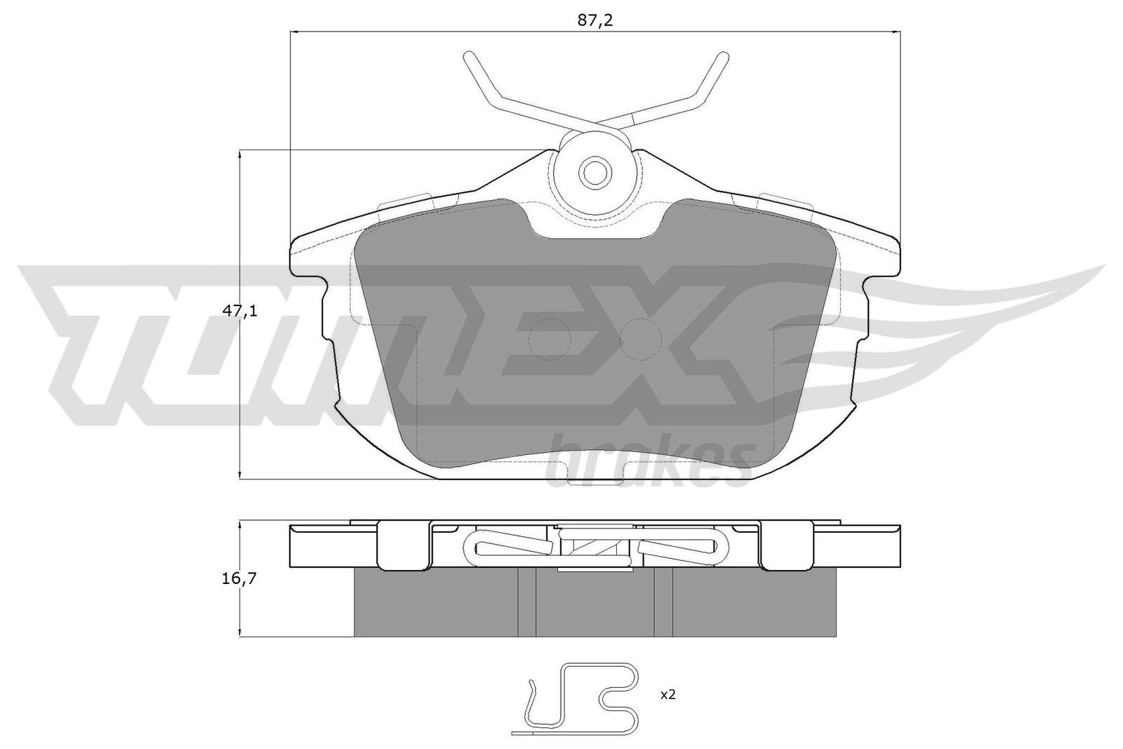 Sada brzdových platničiek kotúčovej brzdy TOMEX Brakes